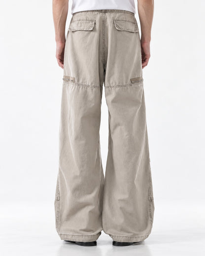 Zip Pocket Drawstring Cargo Pants