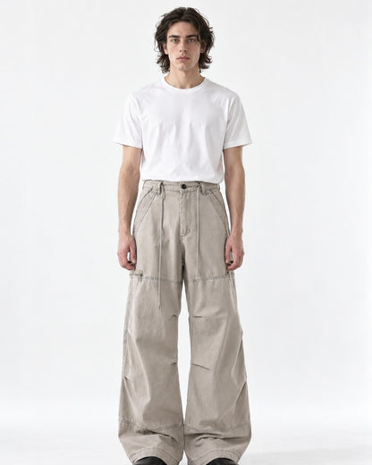 Zip Pocket Drawstring Cargo Pants