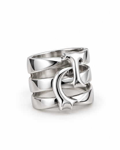 Layered Claw-Prong Ring