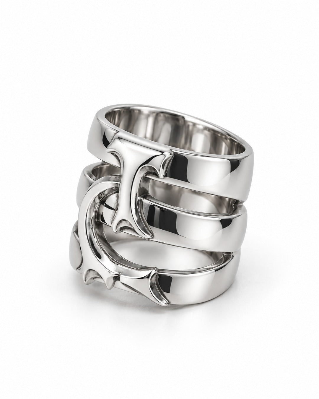 Layered Claw-Prong Ring