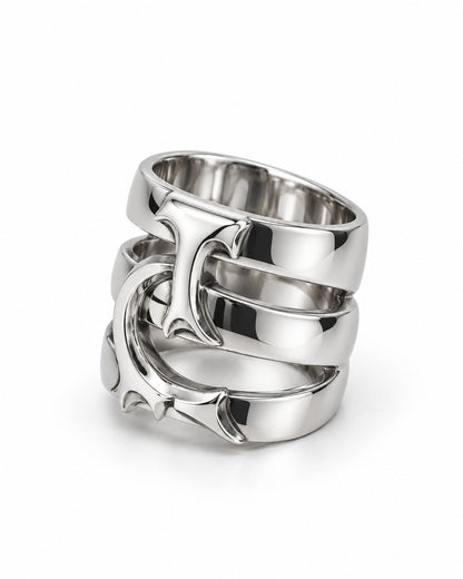 Layered Claw-Prong Ring