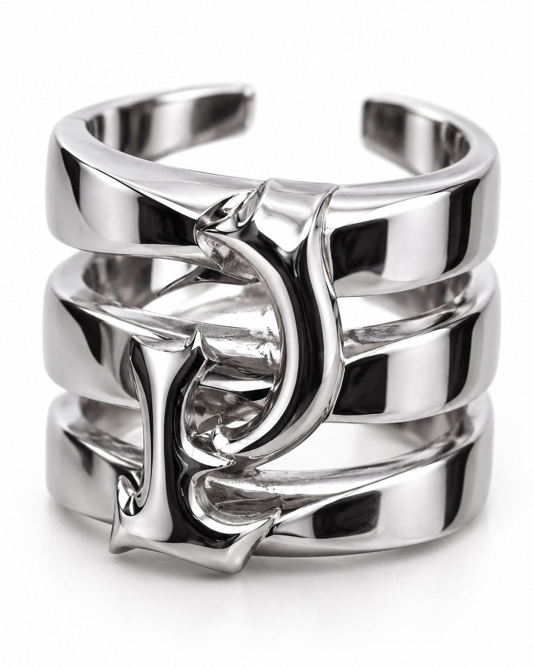 Layered Claw-Prong Ring