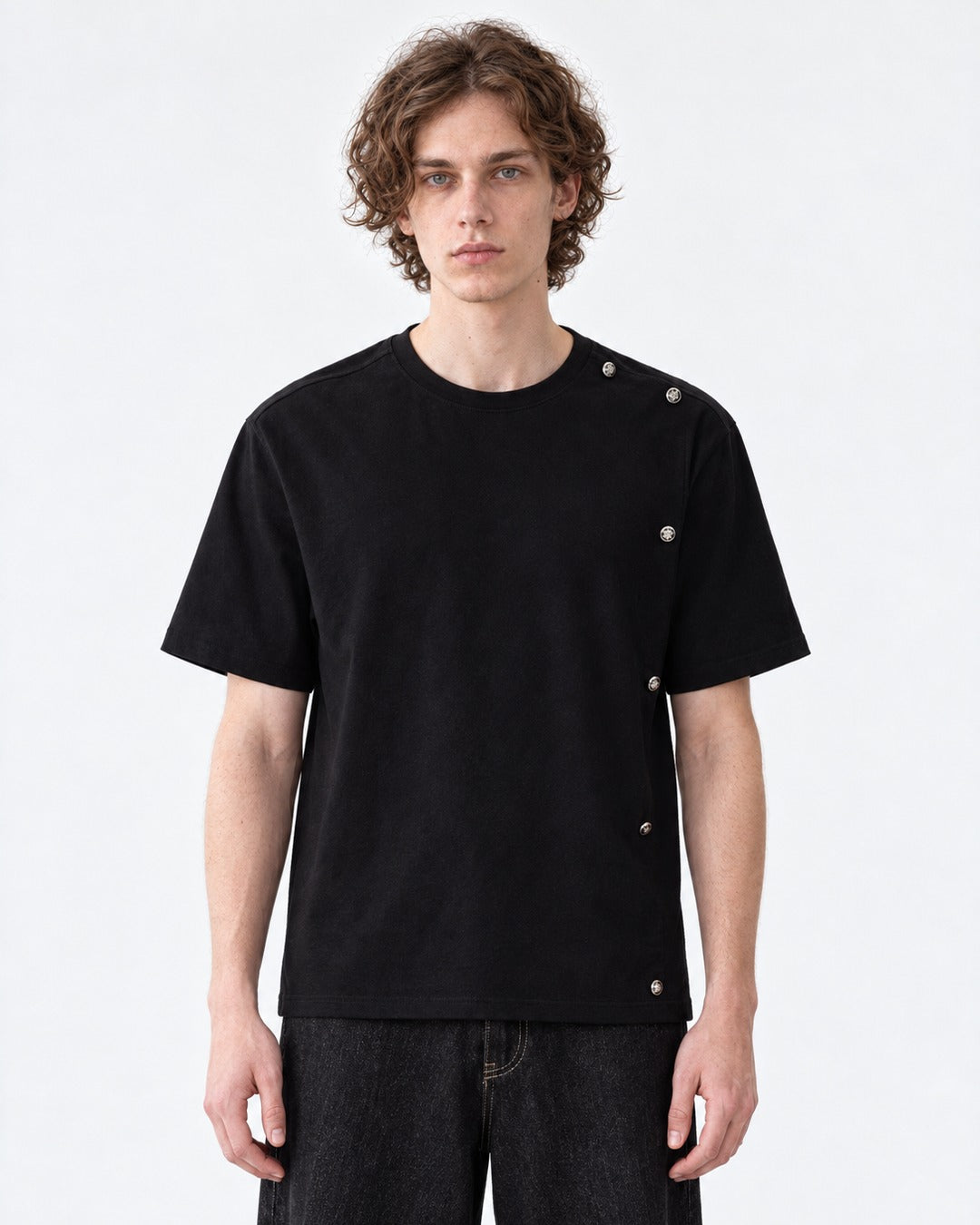 Tee with Side Button Placket