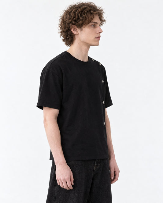 Tee with Side Button Placket
