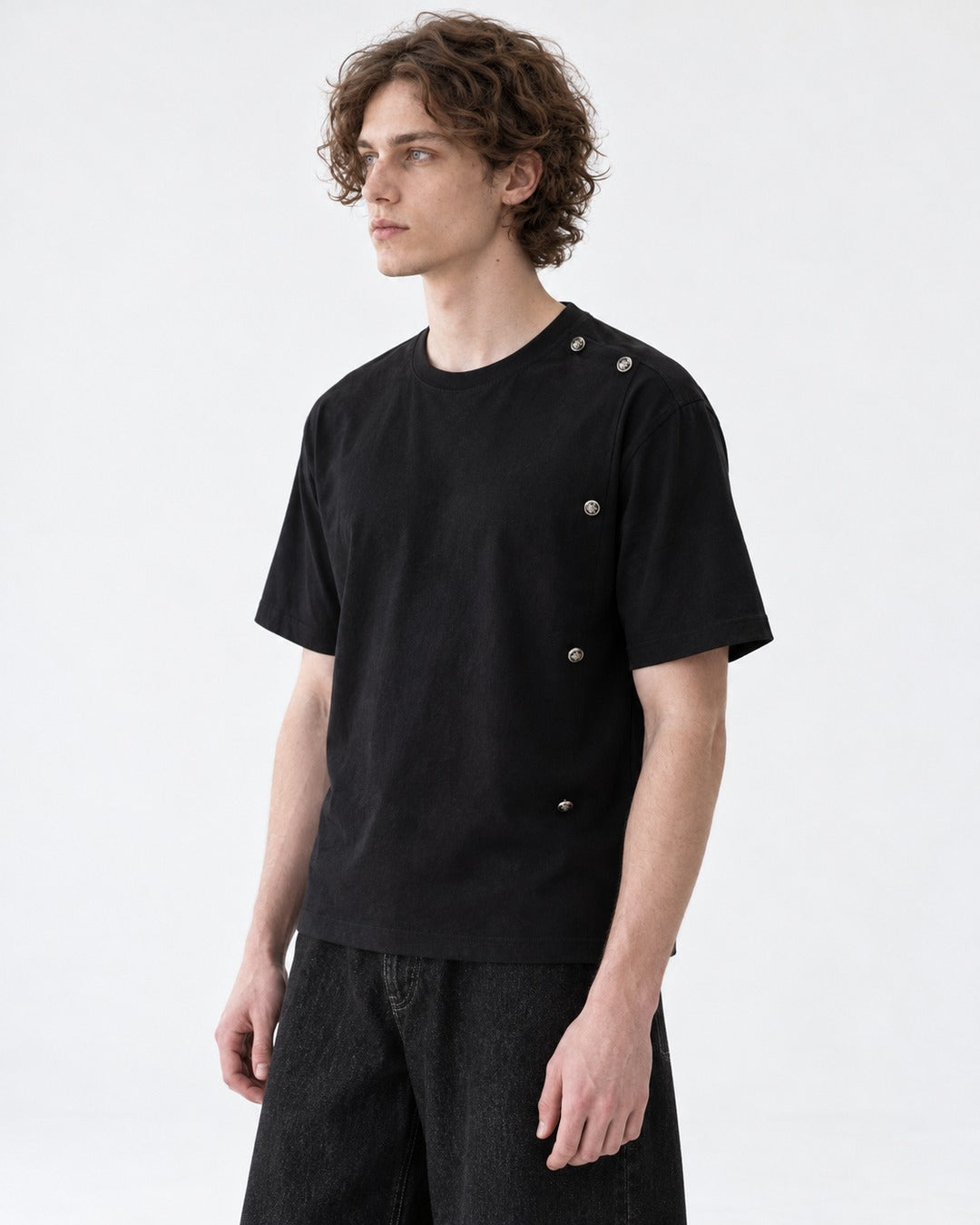 Tee with Side Button Placket