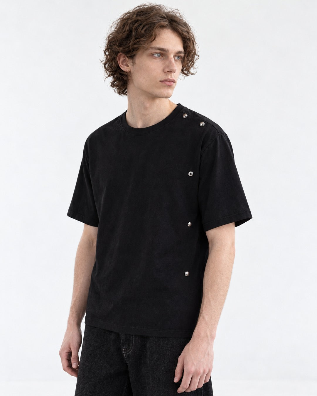 Tee with Side Button Placket