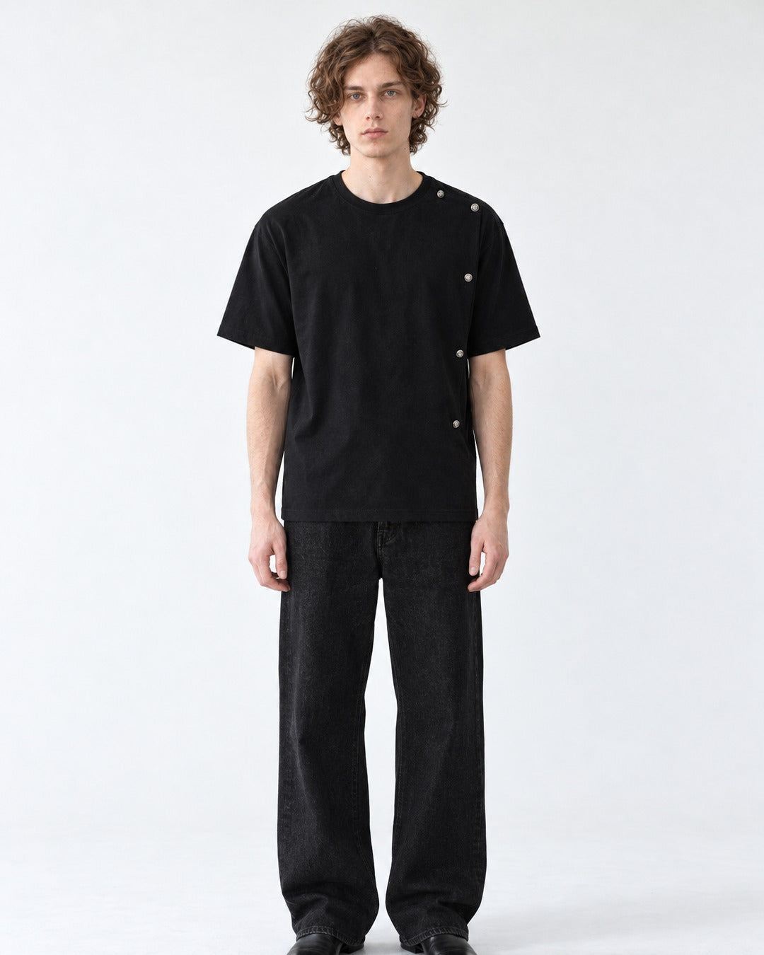 Tee with Side Button Placket