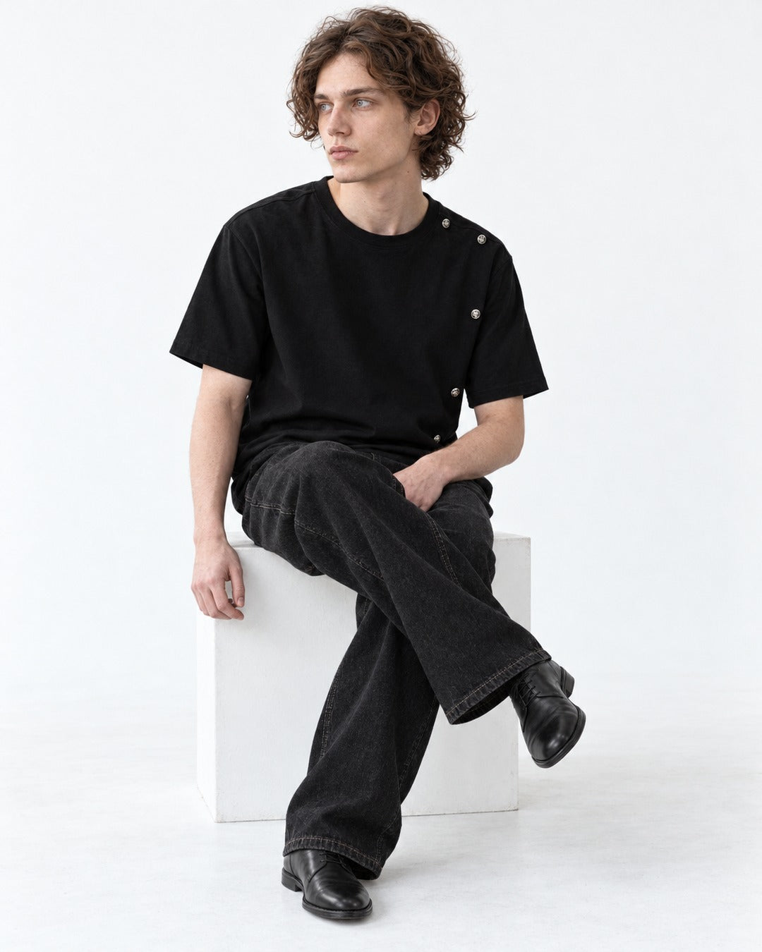 Tee with Side Button Placket