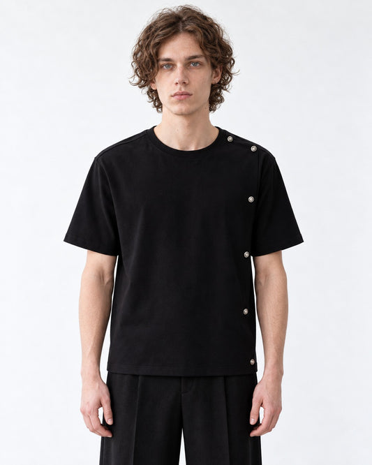Tee with Side Button Detail