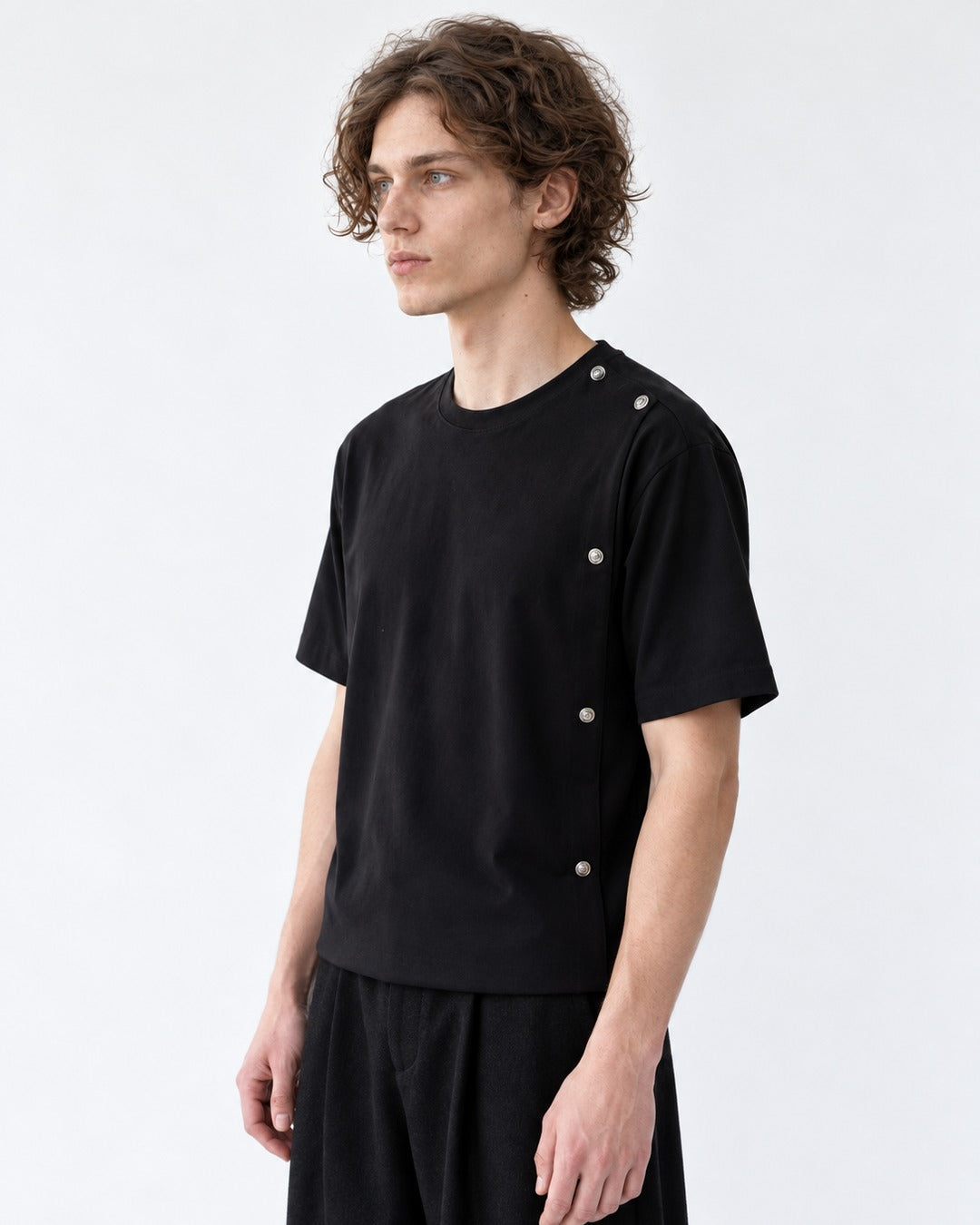Tee with Side Button Detail