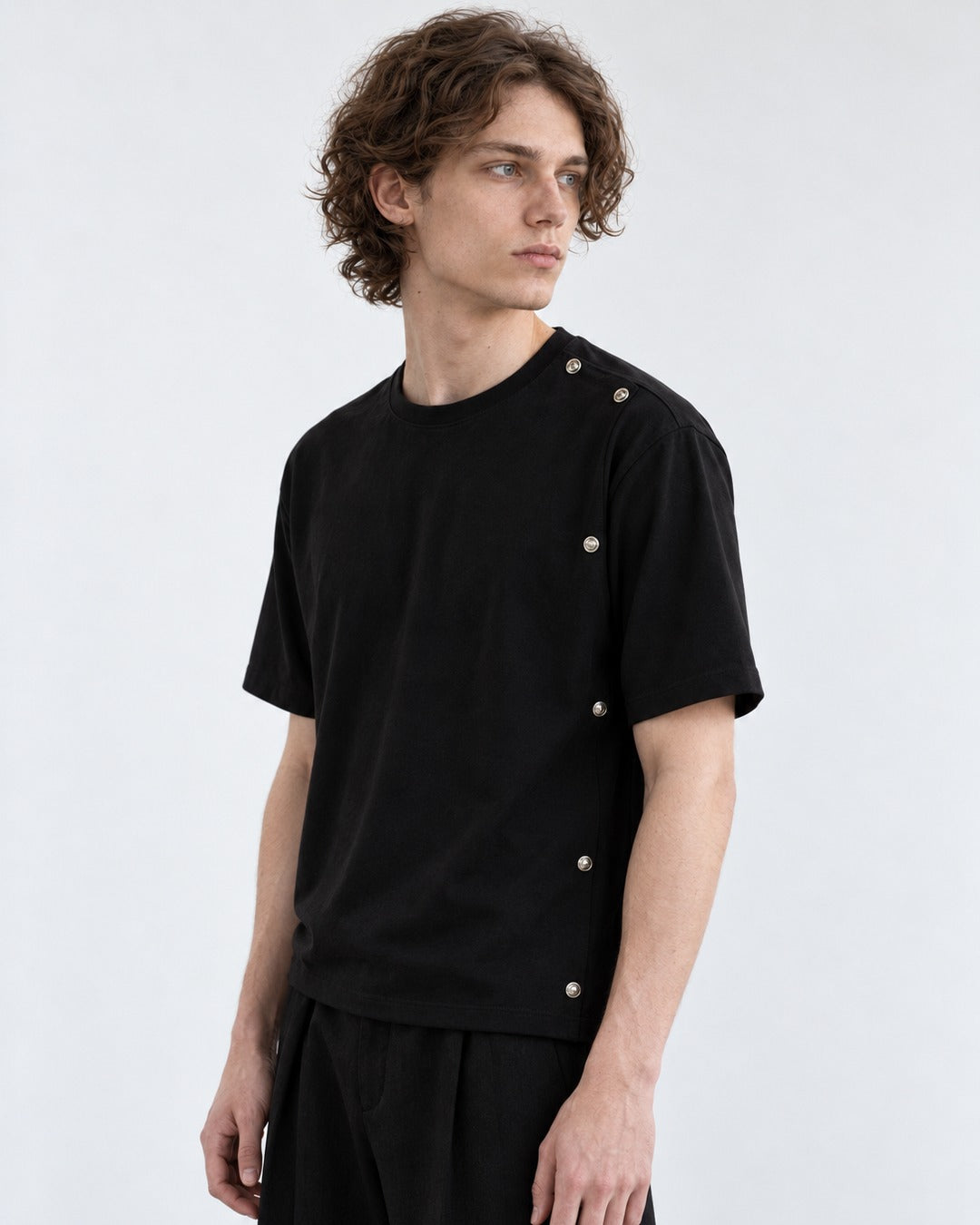 Tee with Side Button Detail
