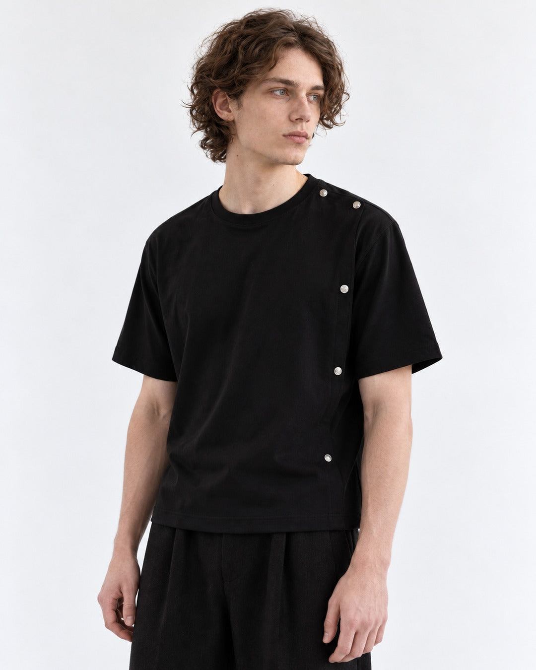 Tee with Side Button Detail