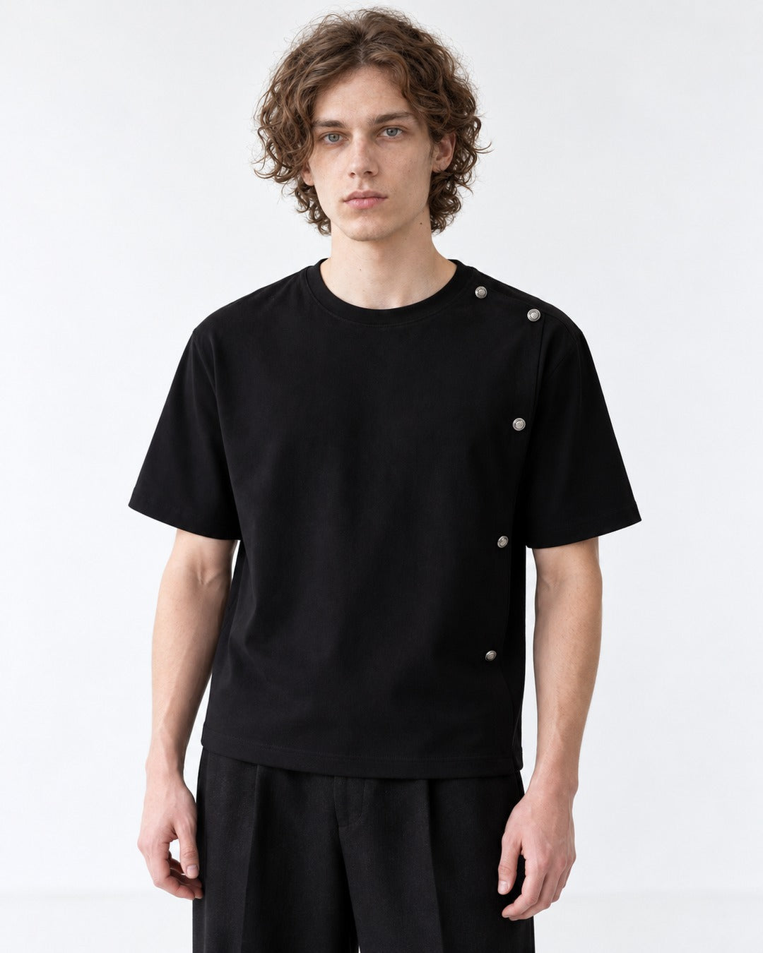 Tee with Side Button Detail