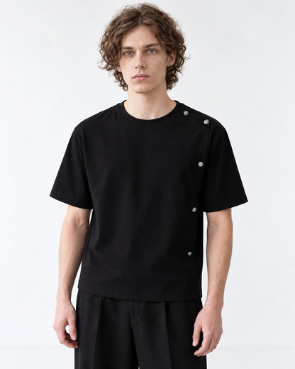 Tee with Side Button Detail