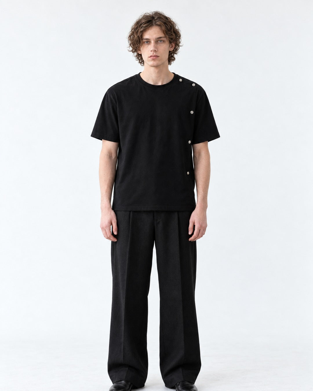 Tee with Side Button Detail