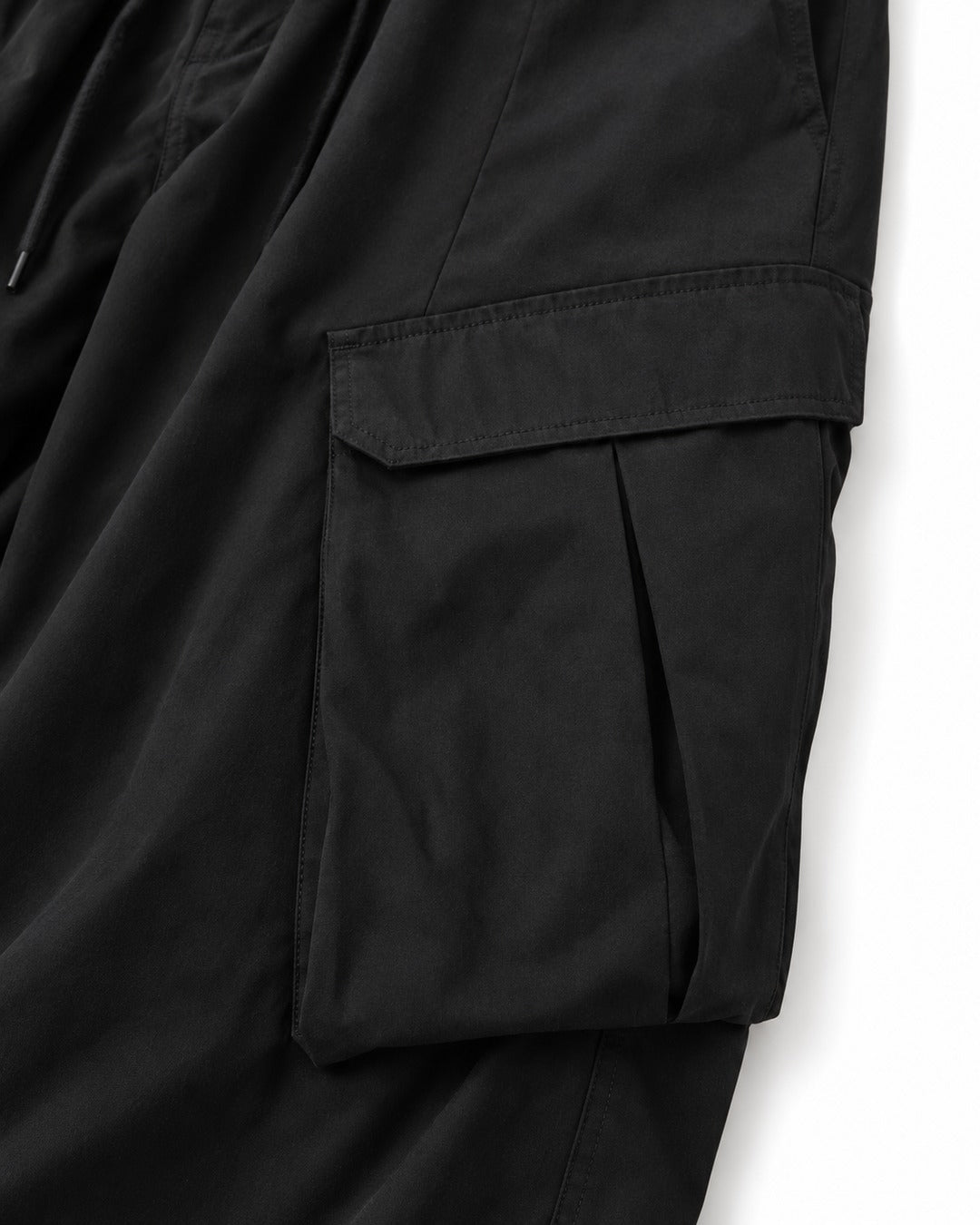 Drawstring Flap-Pocket Wide-Leg Cargo Pants