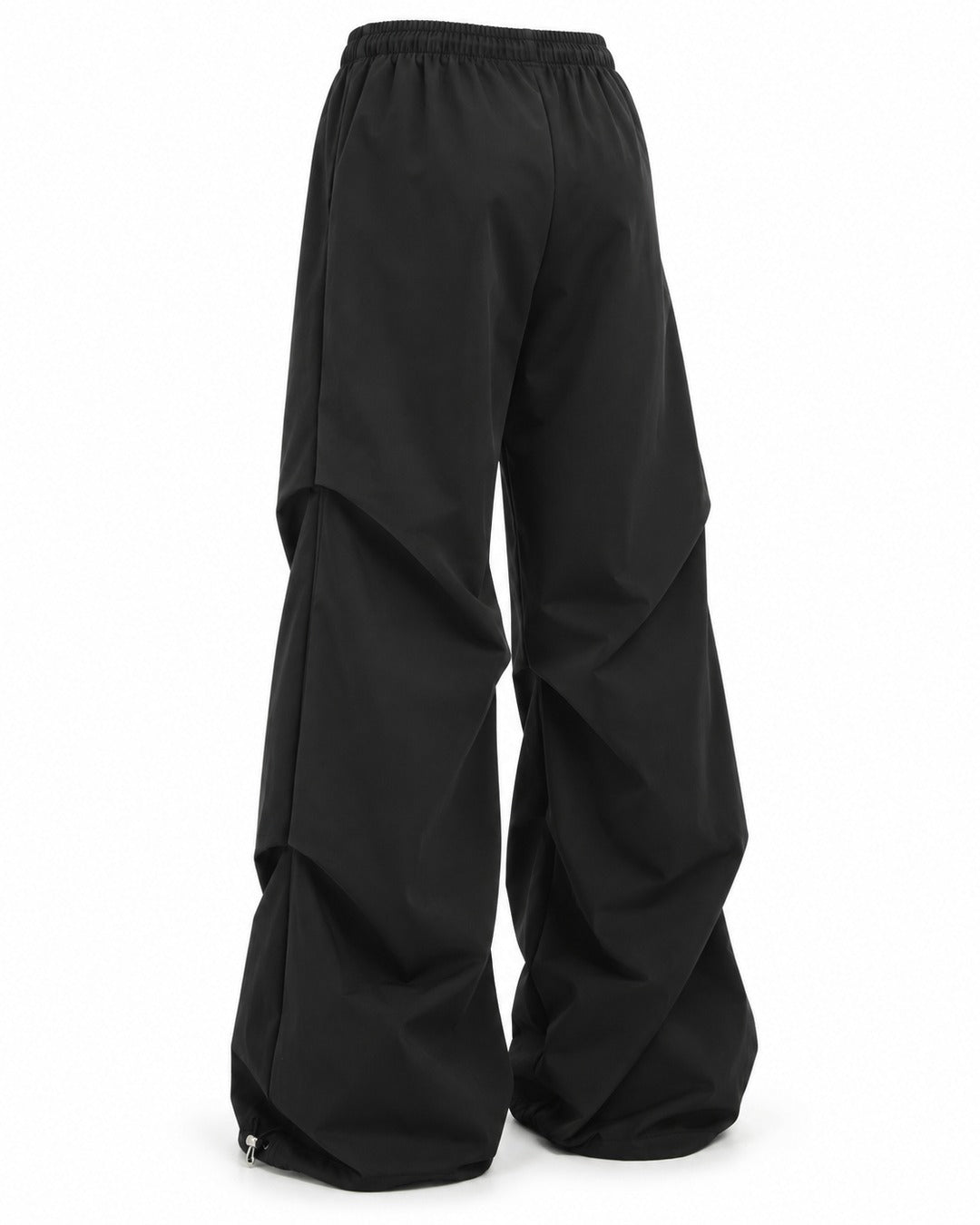 Cinched Hem Drawstring Wide-Leg Trousers