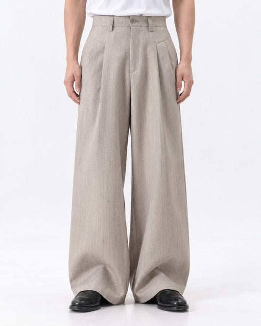 Curved Yoke Wide Trousers