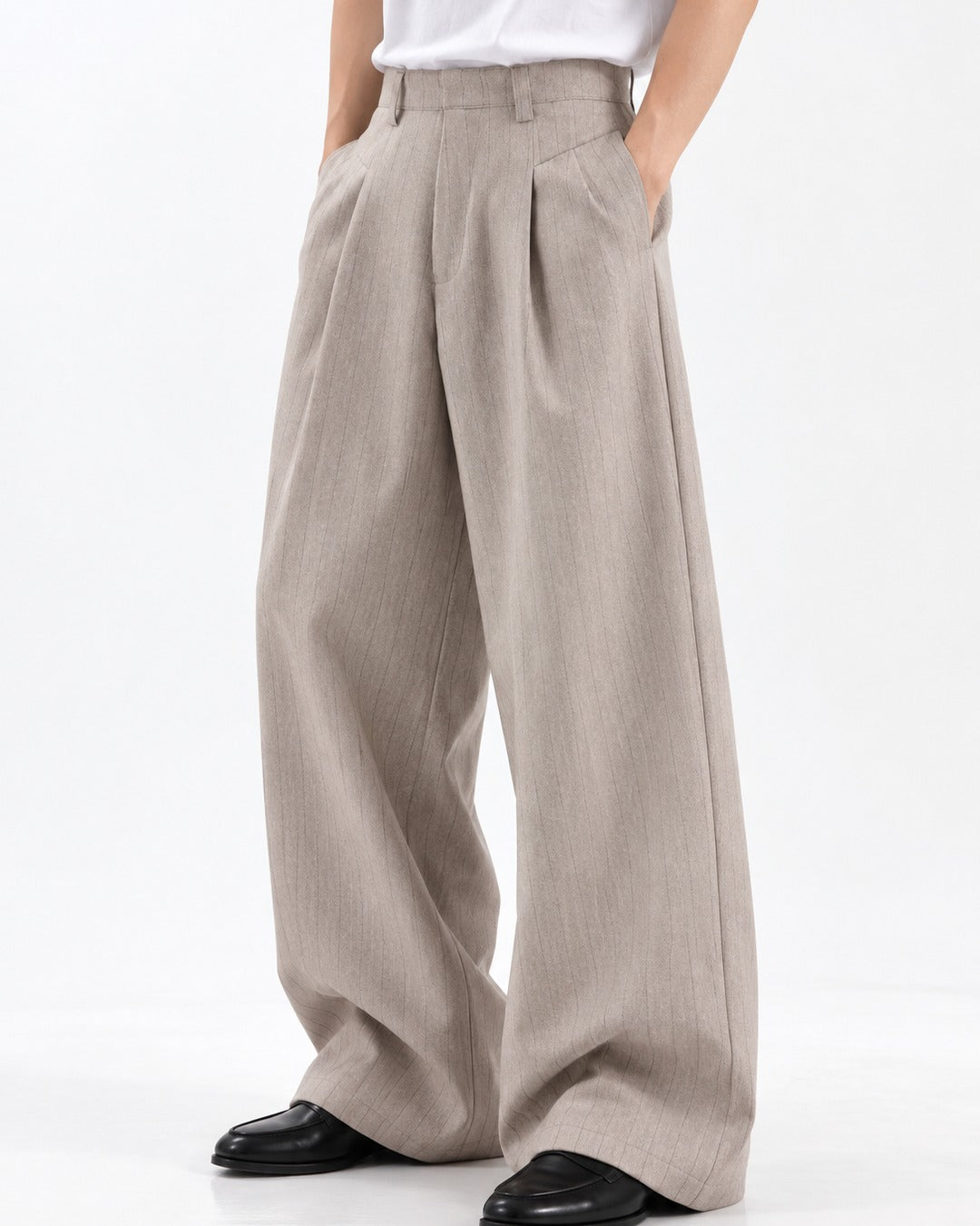 Curved Yoke Wide Trousers