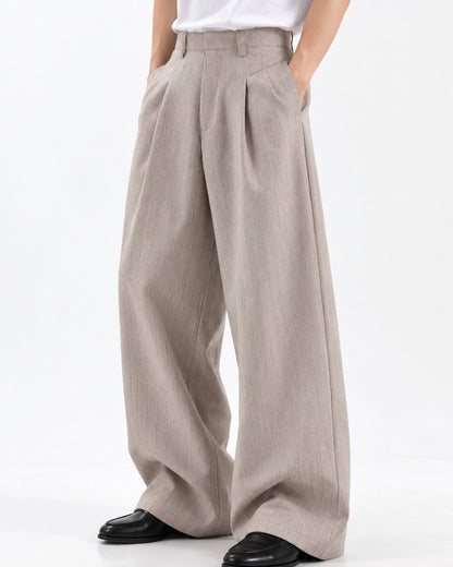 Curved Yoke Wide Trousers