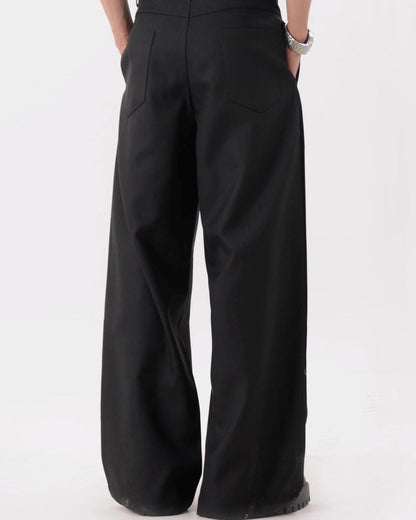 Deconstructed Pleated Striped Pants