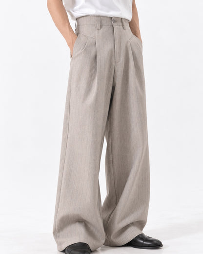 Curved Yoke Wide Trousers