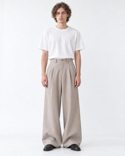 Curved Yoke Wide Trousers