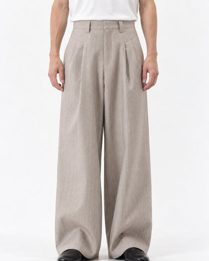 Curved Yoke Wide Trousers