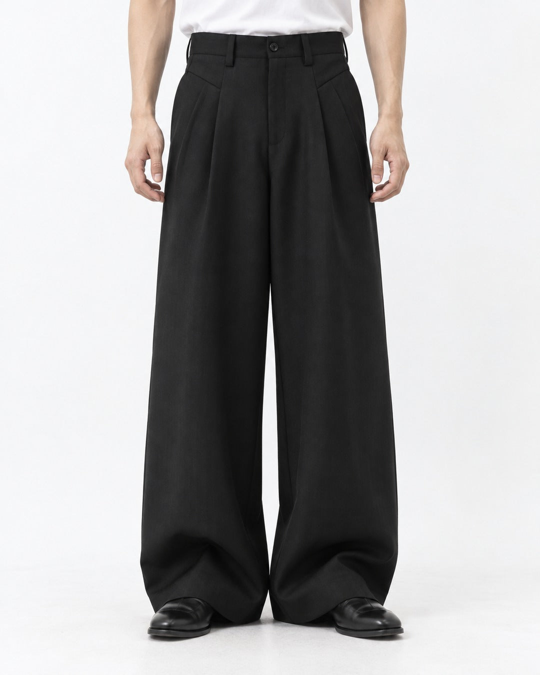 Curved Yoke Wide Trousers