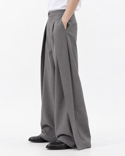 Draped Panel Wide-Leg Trousers