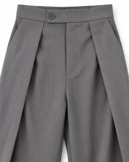 Draped Panel Wide-Leg Trousers