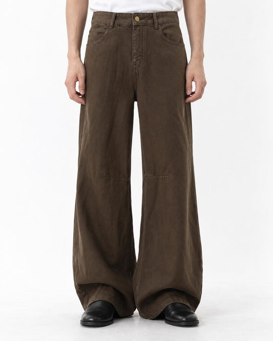 Knee-Panel Wide-Leg Jeans