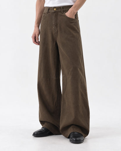 Knee-Panel Wide-Leg Jeans