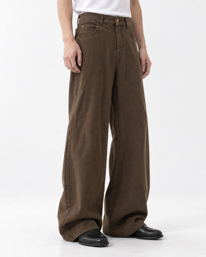 Knee-Panel Wide-Leg Jeans
