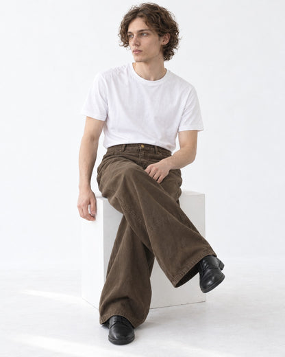 Knee-Panel Wide-Leg Jeans