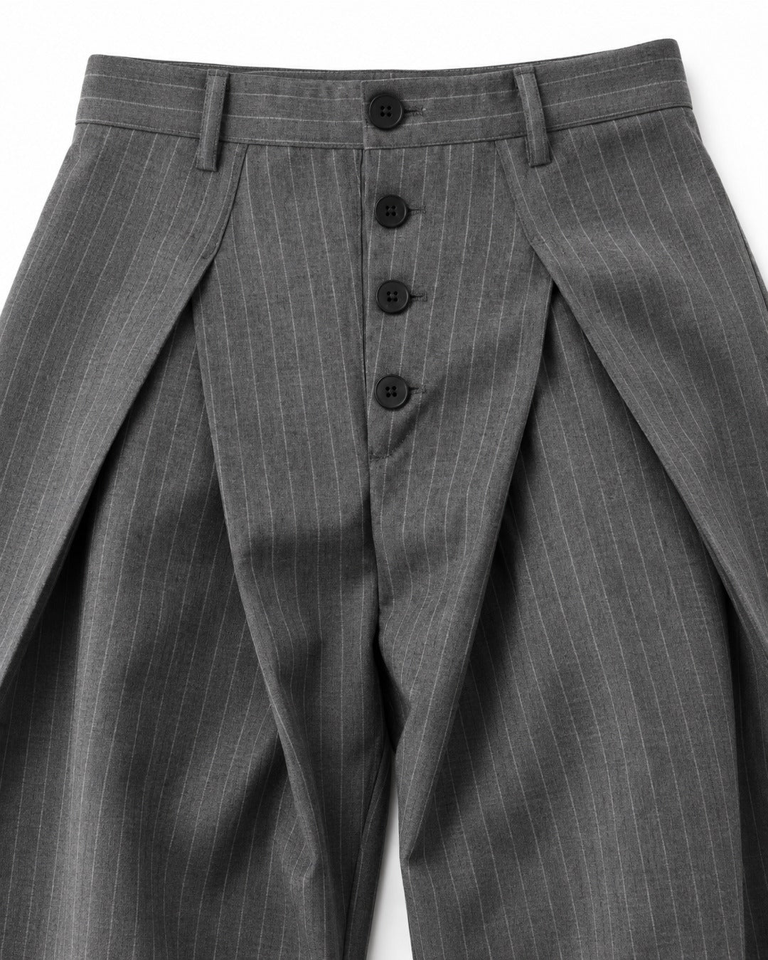 Pinstripe Crossover Wide Trousers