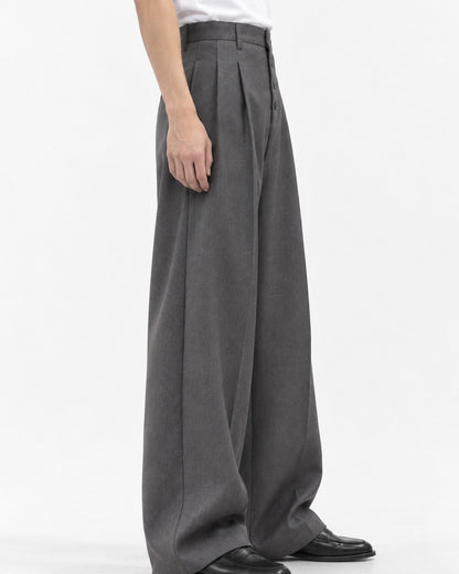 Button Fly Wide Trousers