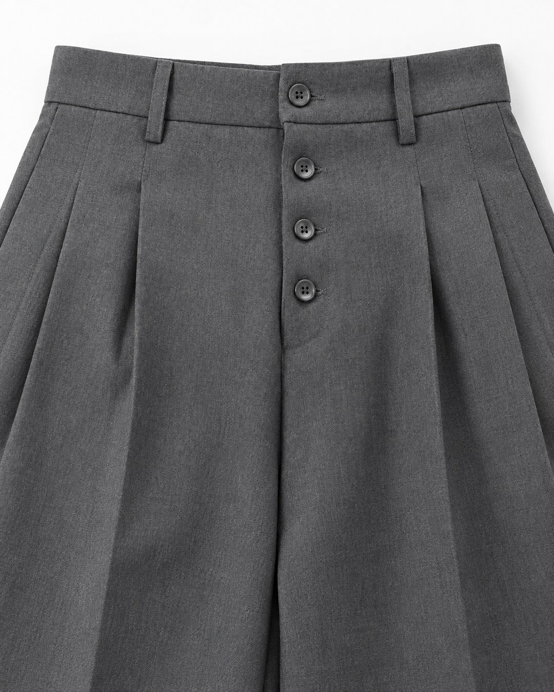 Button Fly Wide Trousers