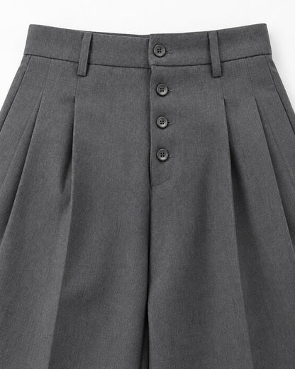 Button Fly Wide Trousers