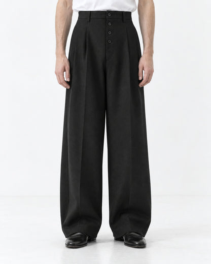Button Fly Wide Trousers