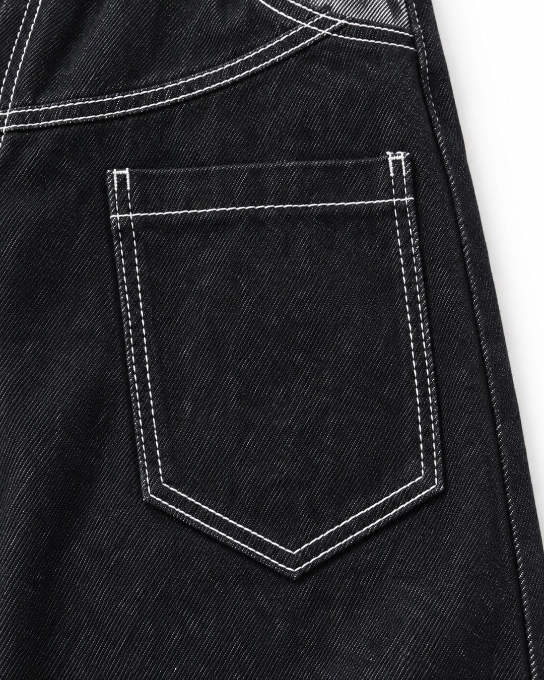 Contrast-Stitch Paisley-Pocket Wide-Leg Pants
