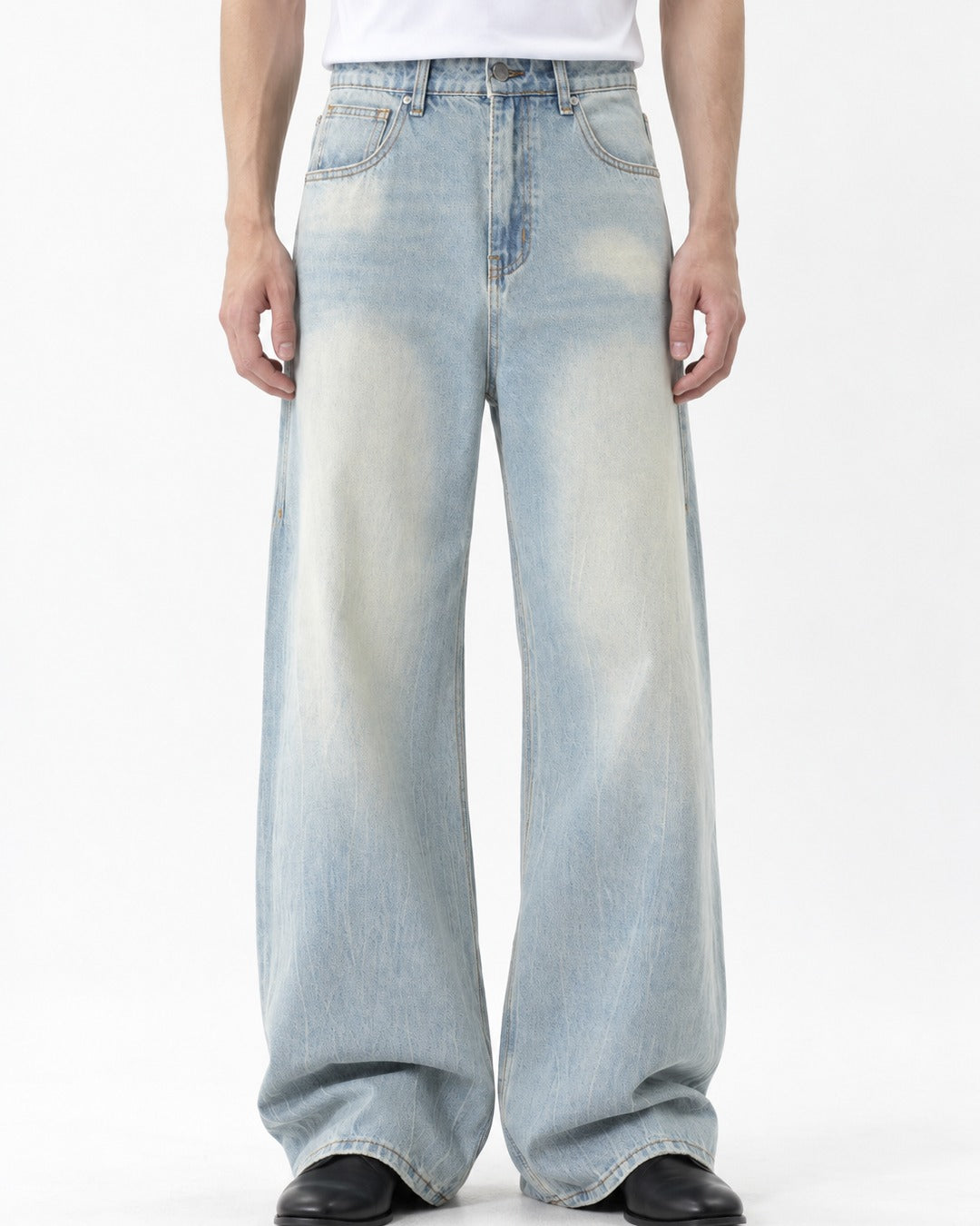 Sun-Faded Wide-Leg Jeans