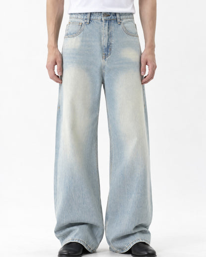Sun-Faded Wide-Leg Jeans