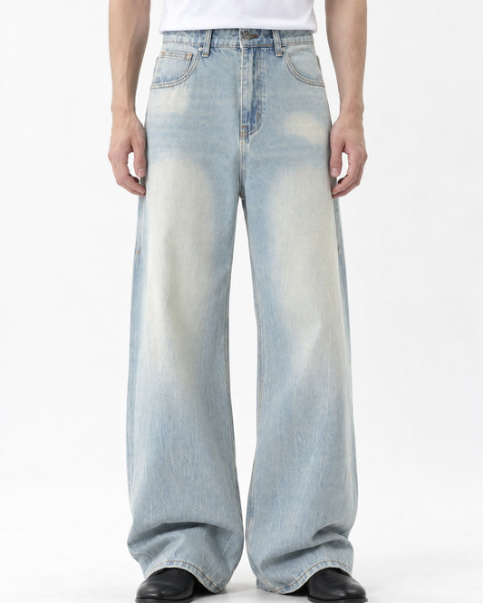 Sun-Faded Wide-Leg Jeans