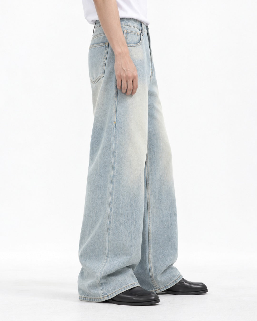 Sun-Faded Wide-Leg Jeans