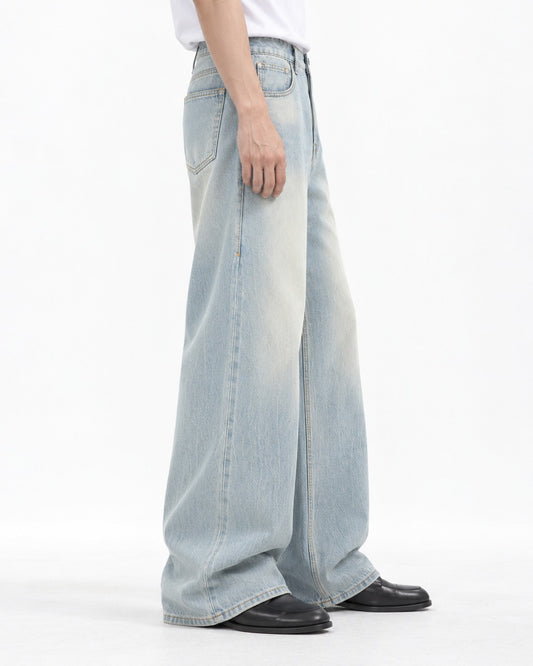Sun-Faded Wide-Leg Jeans