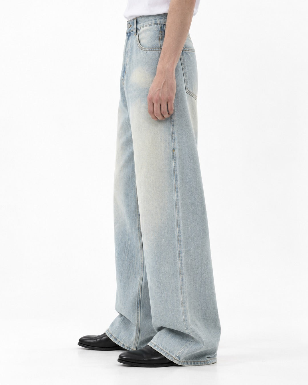 Sun-Faded Wide-Leg Jeans