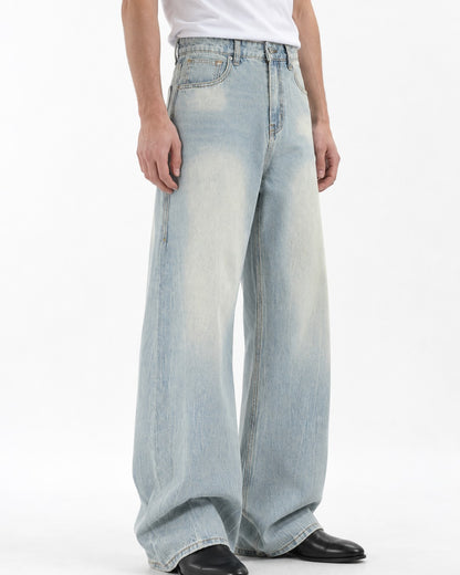 Sun-Faded Wide-Leg Jeans
