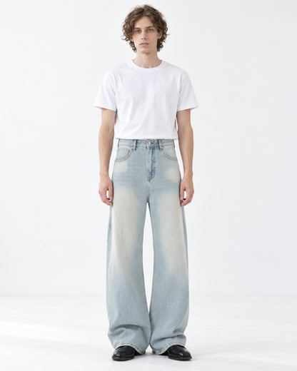 Sun-Faded Wide-Leg Jeans