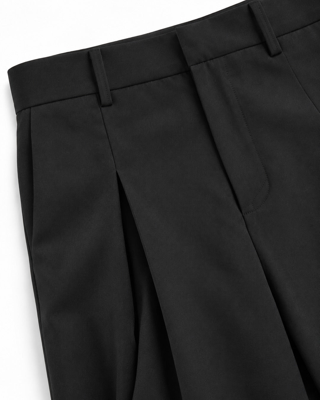 Twin-Pleat Tapered Wide-Leg Trousers